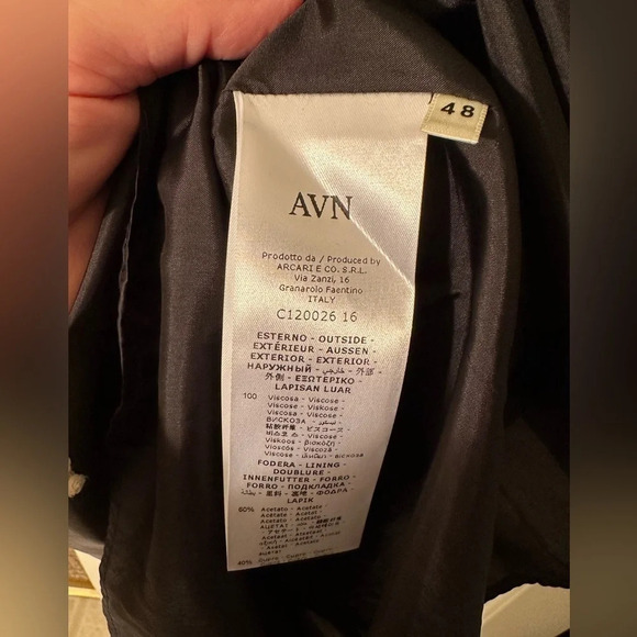 AVN Italy Luxury Charcoal Cold Shoulder Italy 48 US 12 Viscose Lined 3/4 Sleev - Picture 4 of 13
